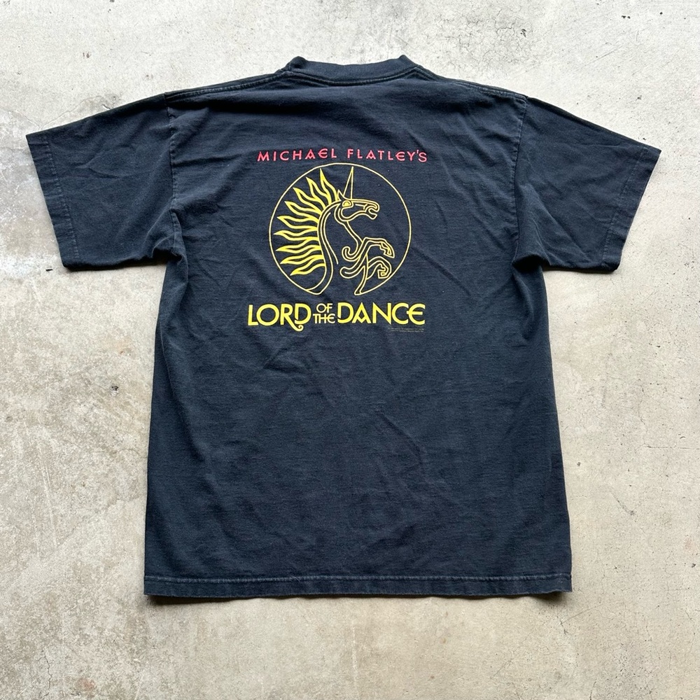 90s Michael Flatley Lord of the Dance Black T-Shirt Sz L Vintage Tour Polygram